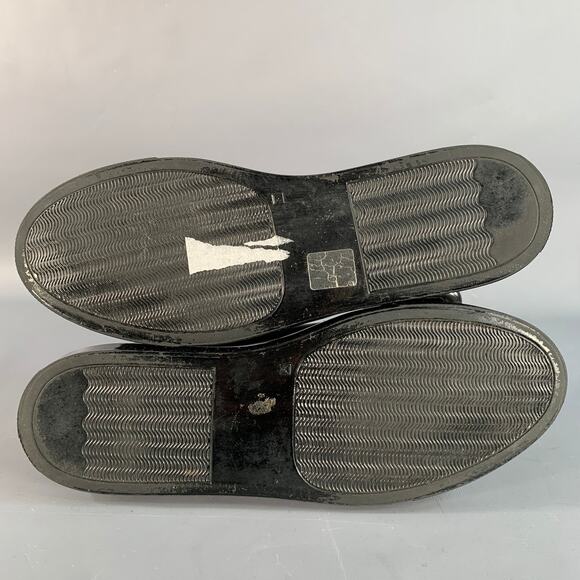 COMMON PROJECTS Size 9 Black Leather Low Top Shiny Sole Sneakers - Picture 6 of 8